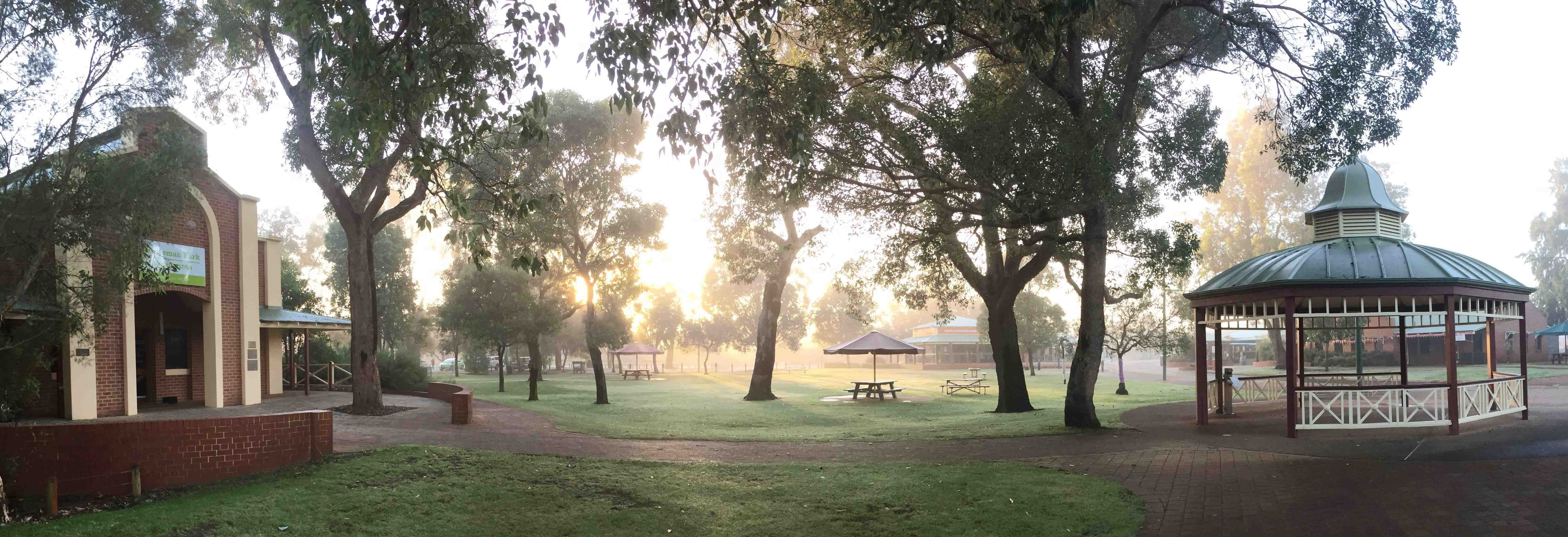 Village winter mists }}