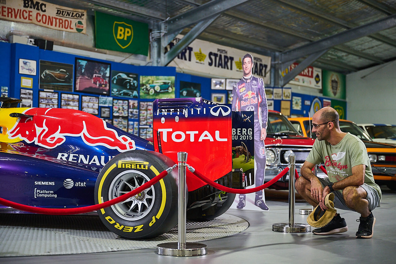 Whiteman Park Transport Motor Museum looking at Ricciardo F1 car 276web }}