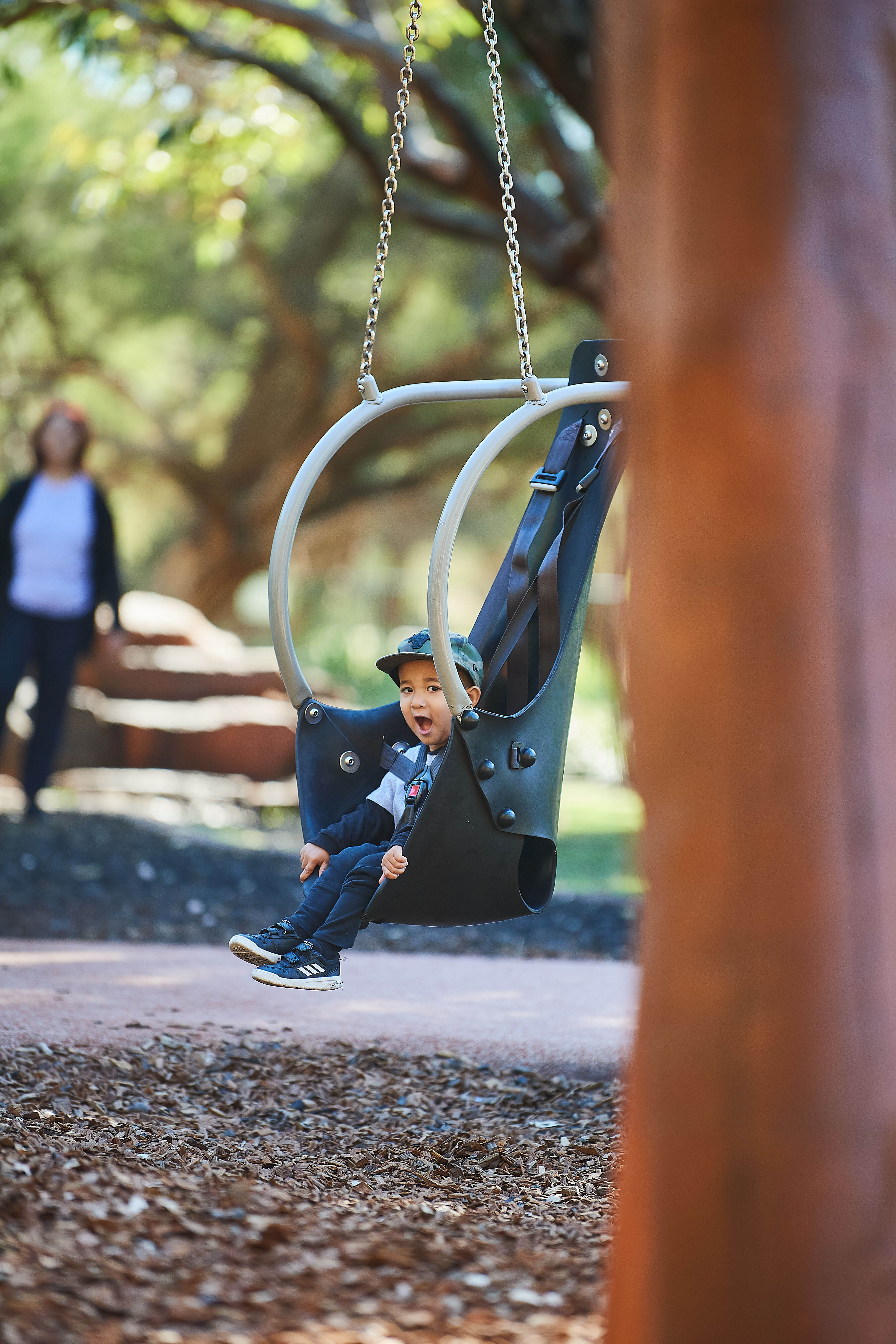 037 Whiteman Park Pias Place basket swing }}