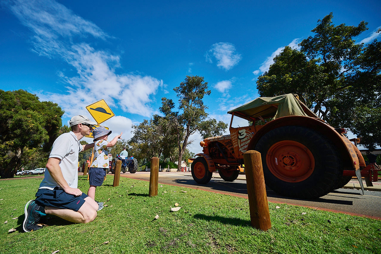 Whtieman Park toddlers love watching the monthly tractor parade }}
