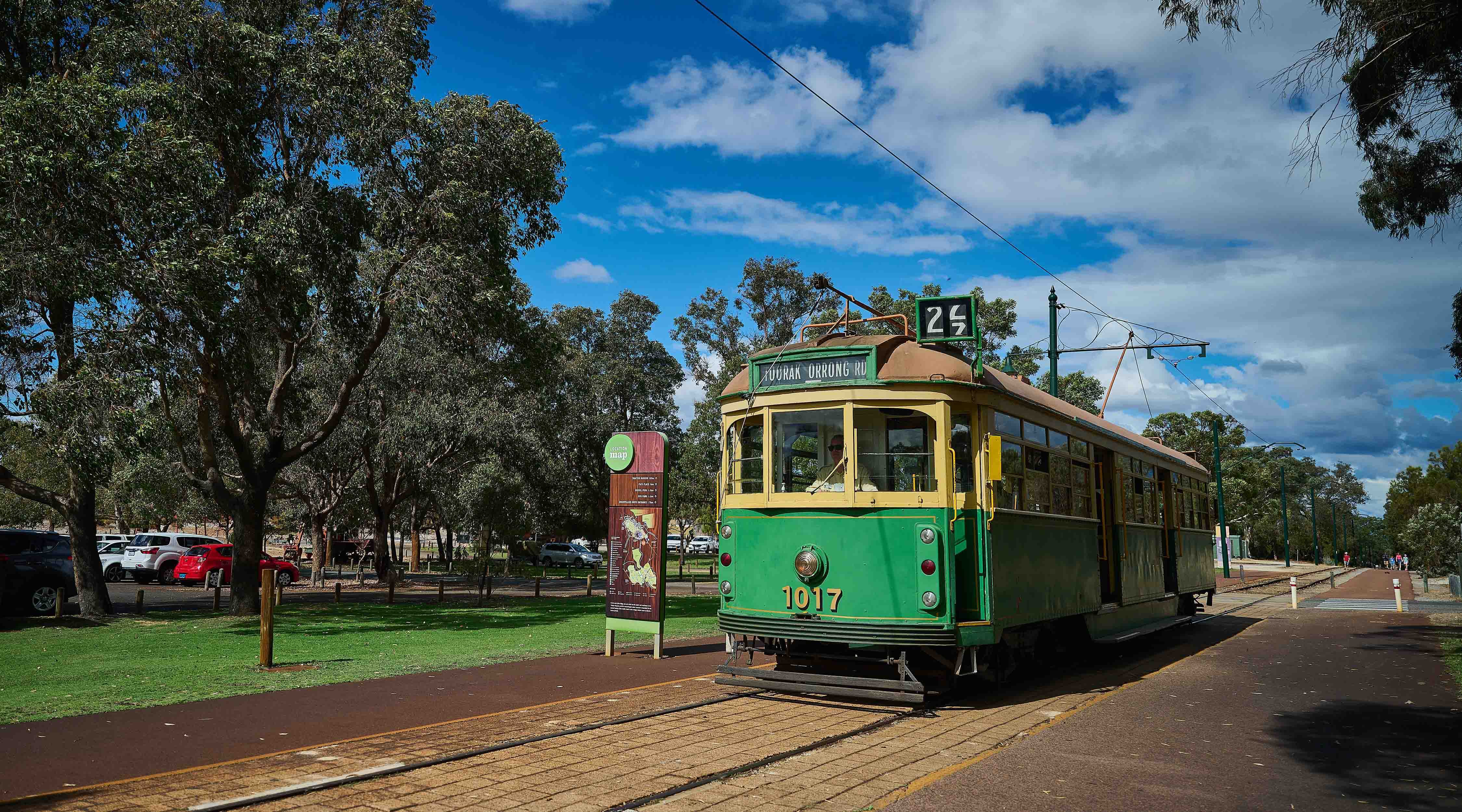 Whiteman Park Heritage electric tram rides Village East WEB }}