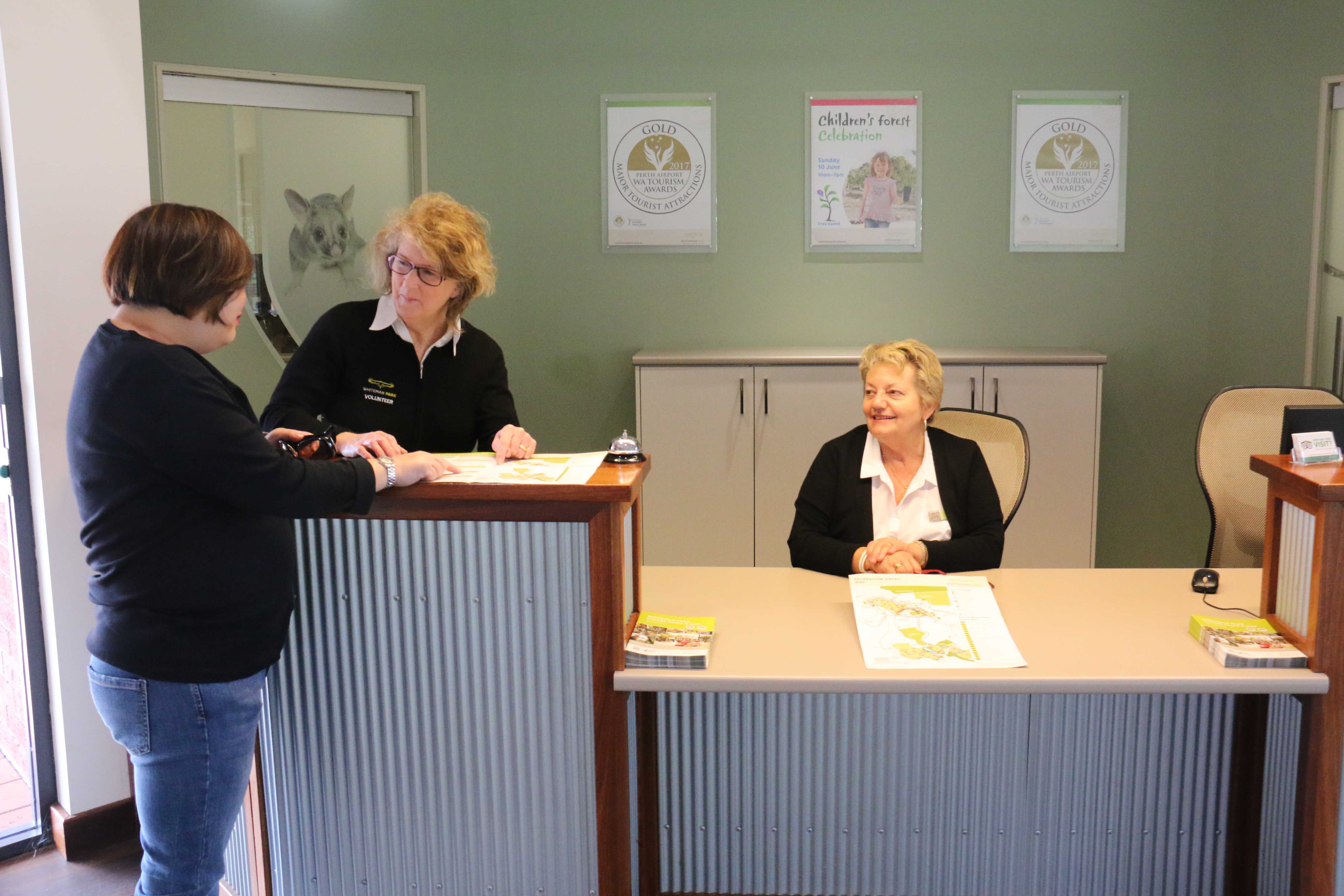 Whtieman Park Volunteers at the Visitor Information Centre WEB }}